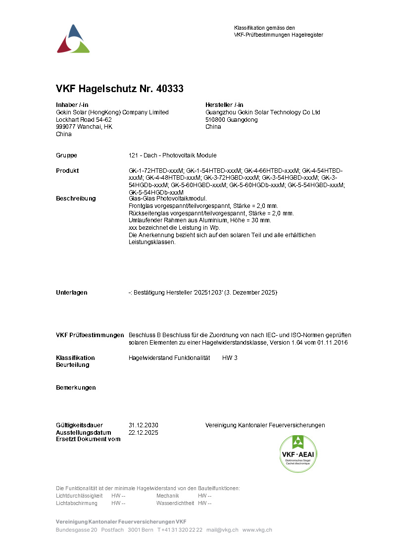 Certificat VKF-HW3